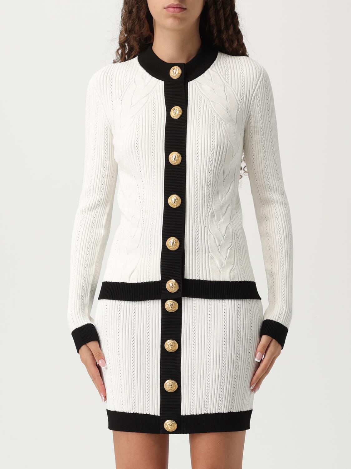 Two-tone cardigan - White
