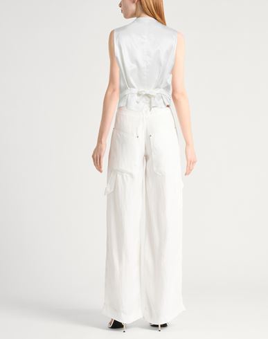 Woman Tailored Vest White Size 4 Cotton, Viscose, Elastane, Polyamide