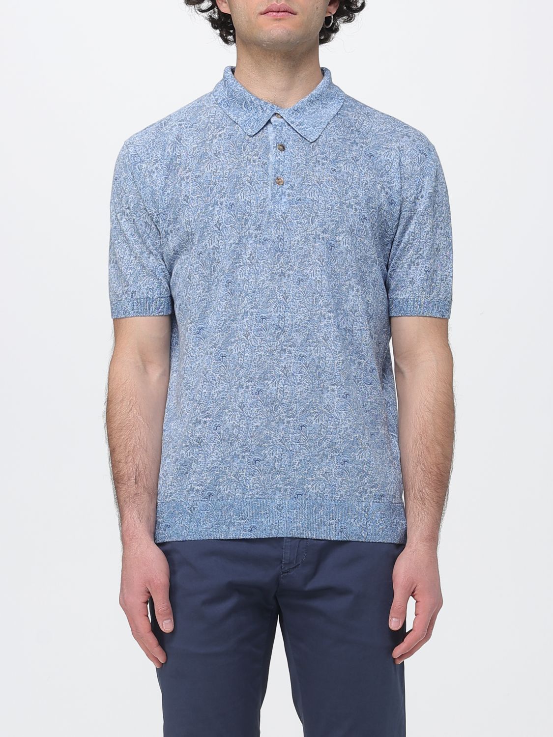 Polo Shirt Men color Gnawed Blue