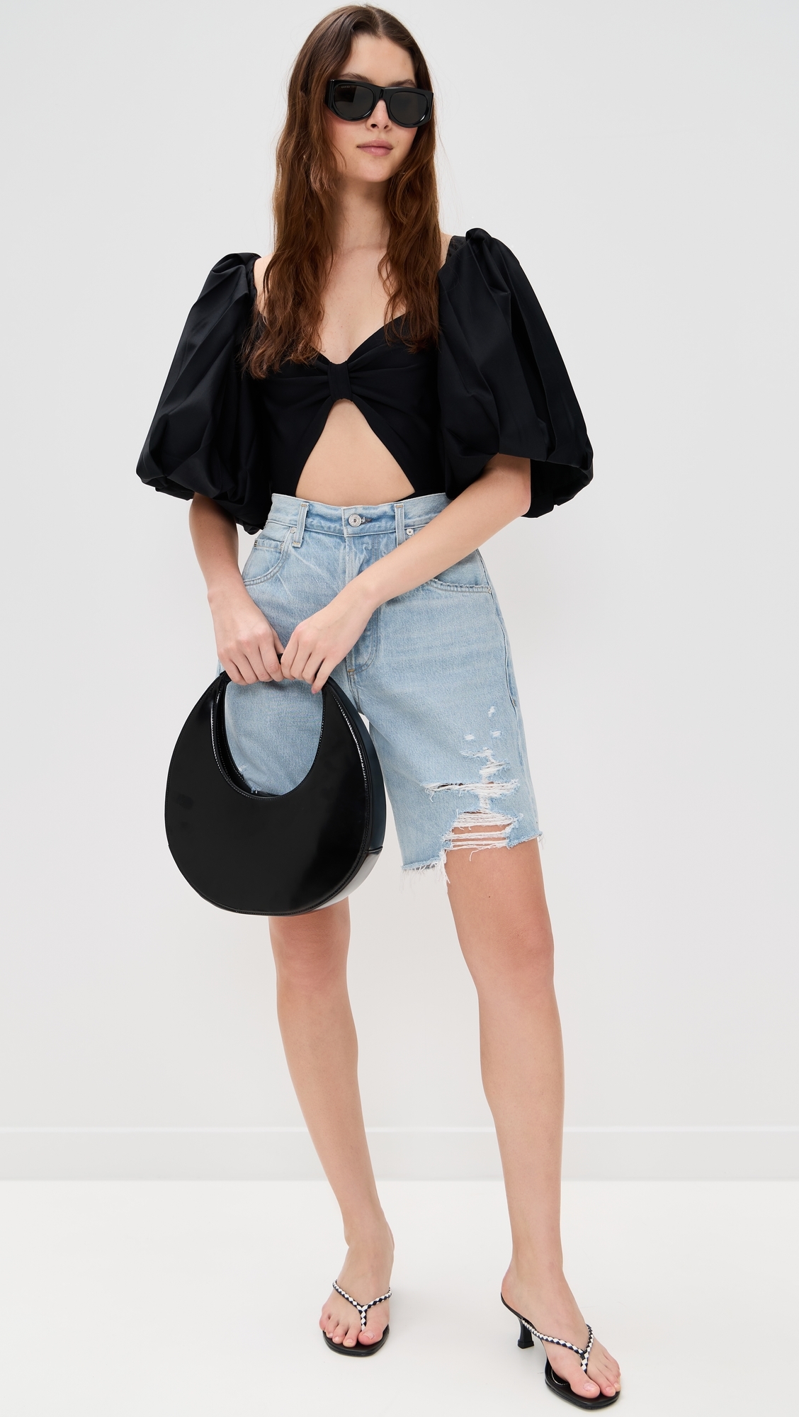 Fe Noel Puff Sleeve Bodysuit Black