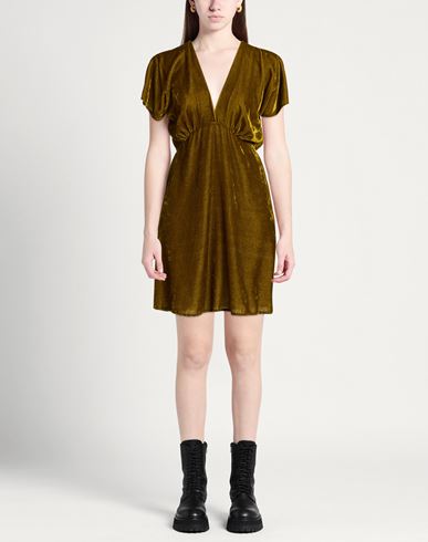 Woman Mini dress Military green Size M Viscose, Polyamide
