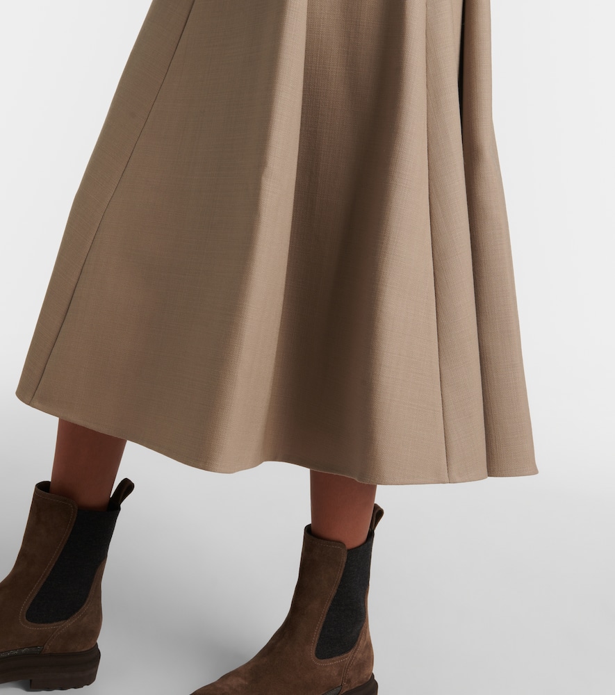 Wool midi skirt