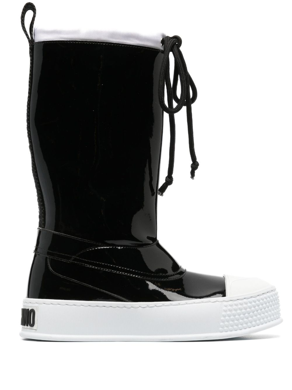 Rubber-toecap platform boots - Black