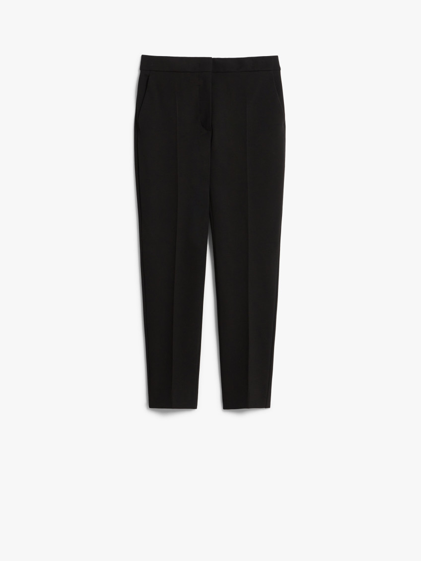 Black Stretch Viscose Blend Pegno Pant