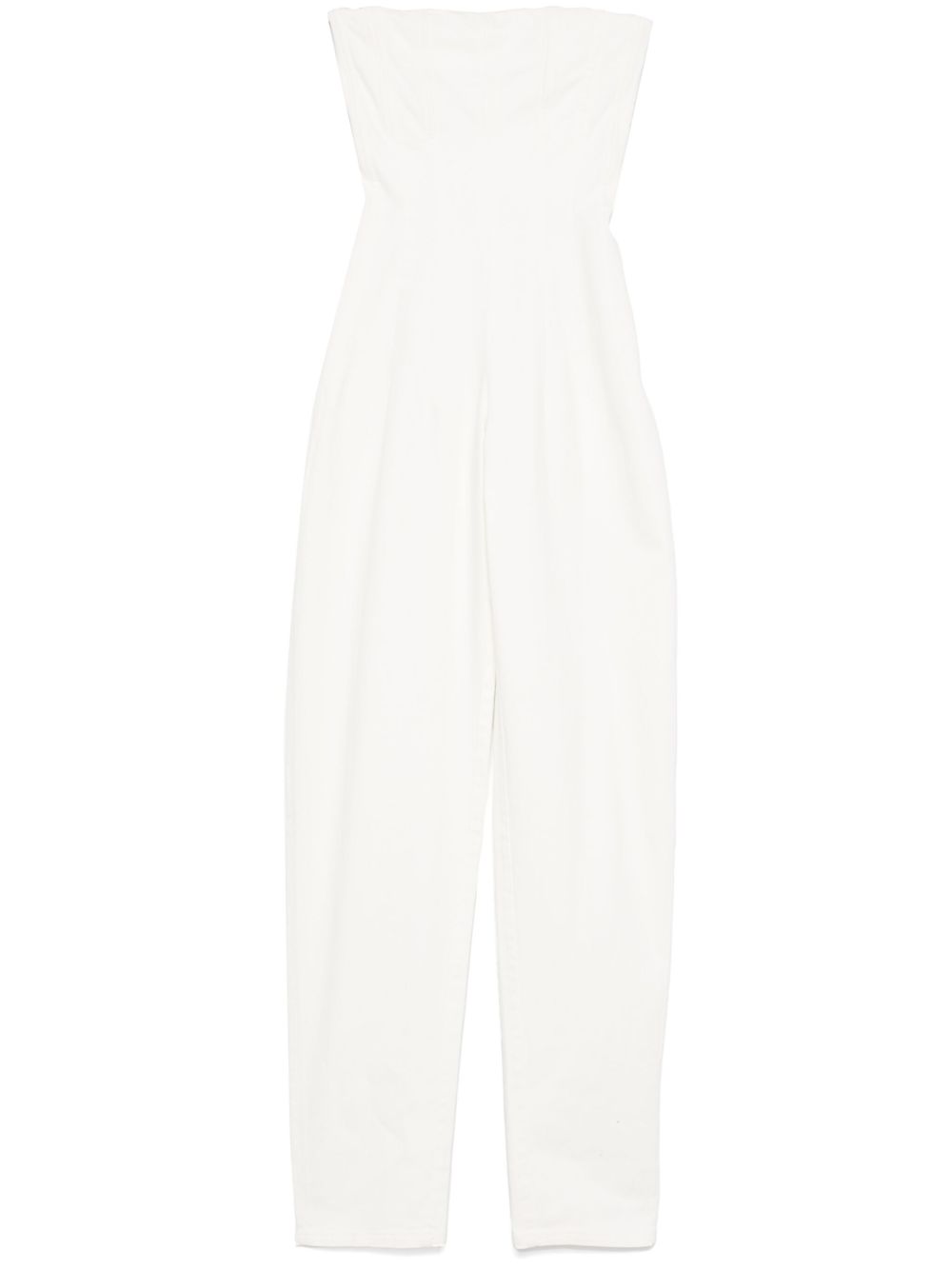 Strapless denim jumpsuit - White