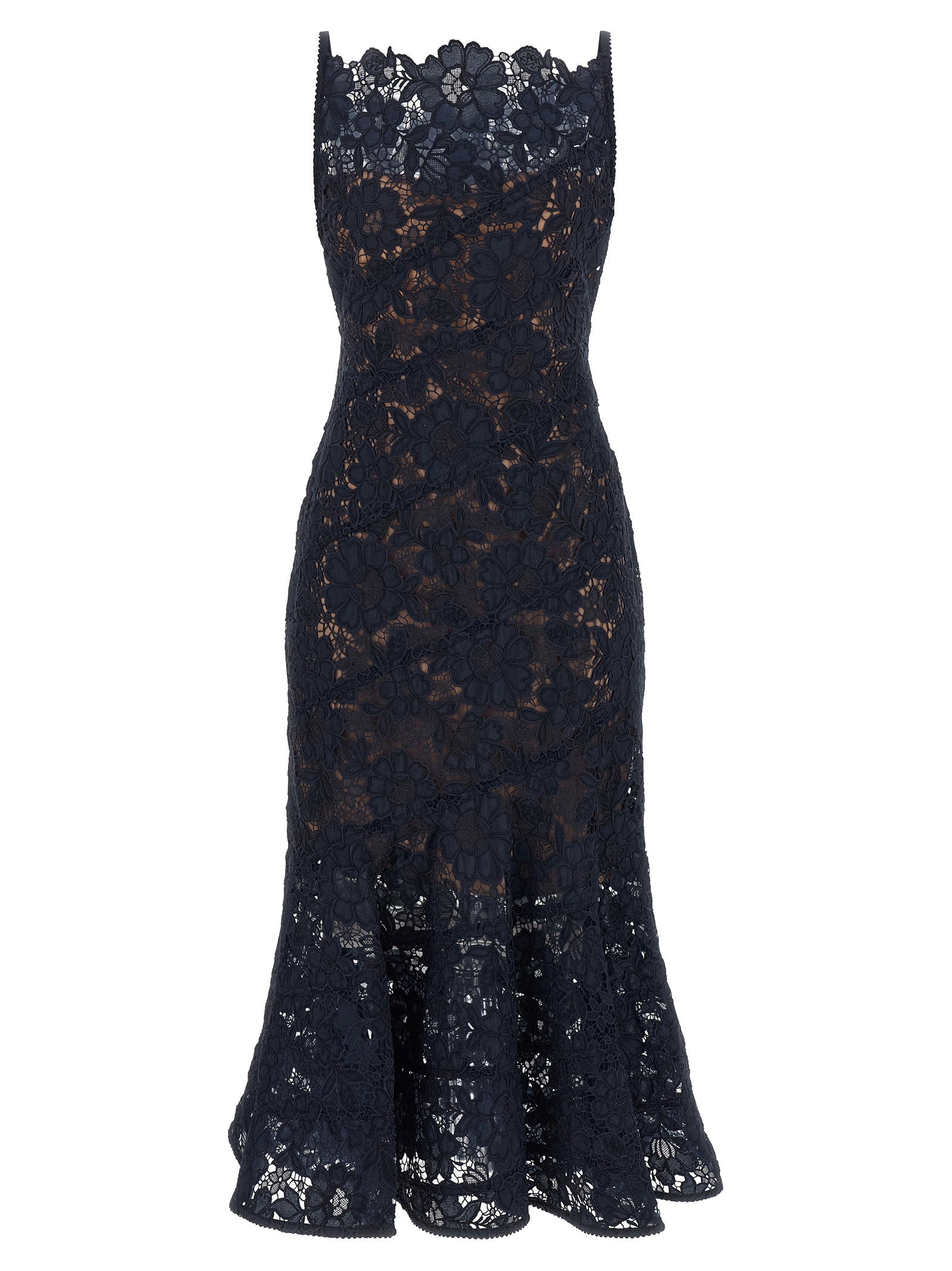 Spiral Lace Dress — Navy