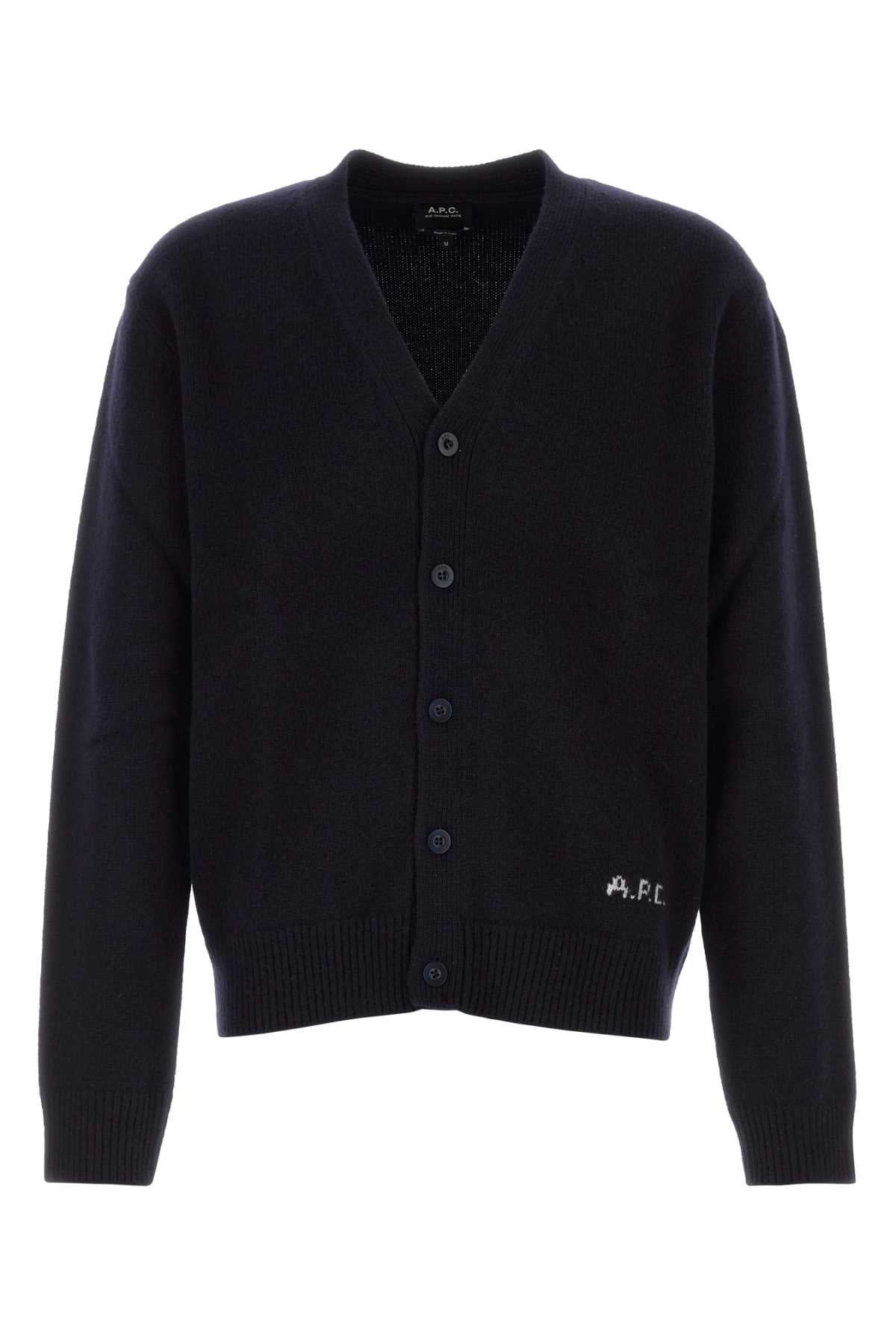 Pure Wool Cardigan — Navy