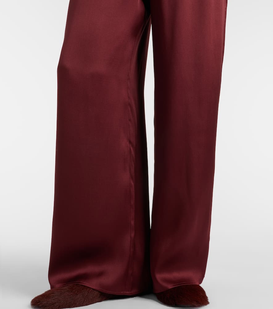 Austin silk satin wide-leg pants