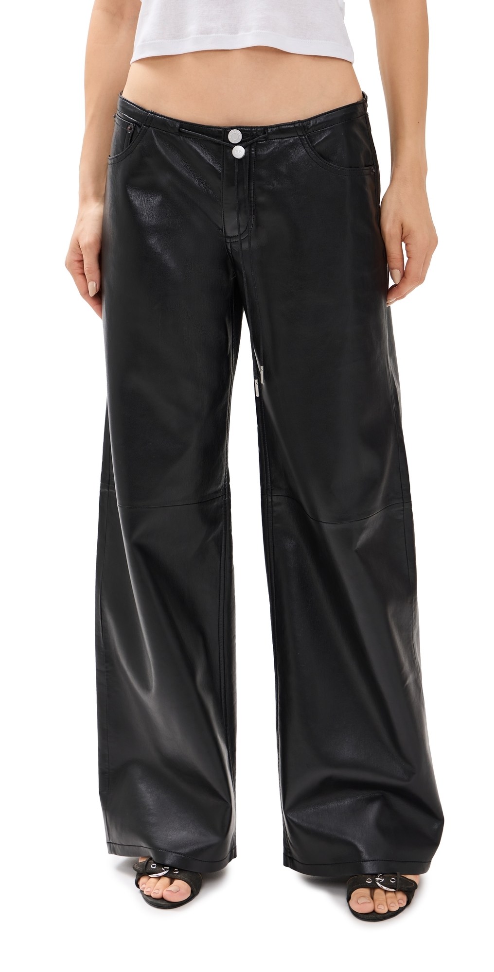 Cool Jeans in Black Leather Black Leather