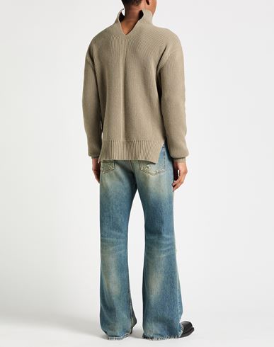 Man Turtleneck Khaki Size M Virgin Wool