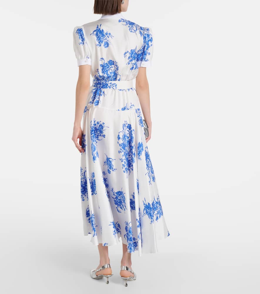 Rodarte Floral silk midi dress