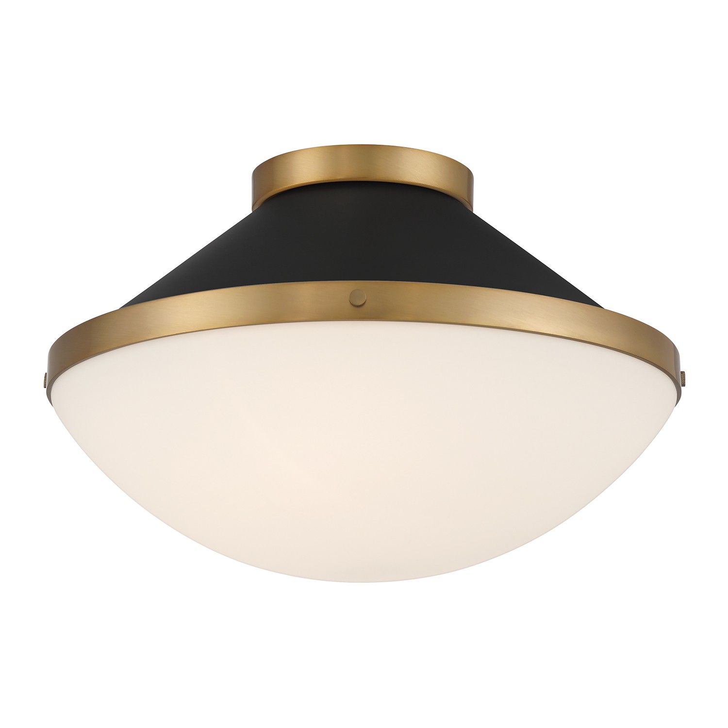 Vibrant Gold + Matte Black Flush Mount from the Xander Collection