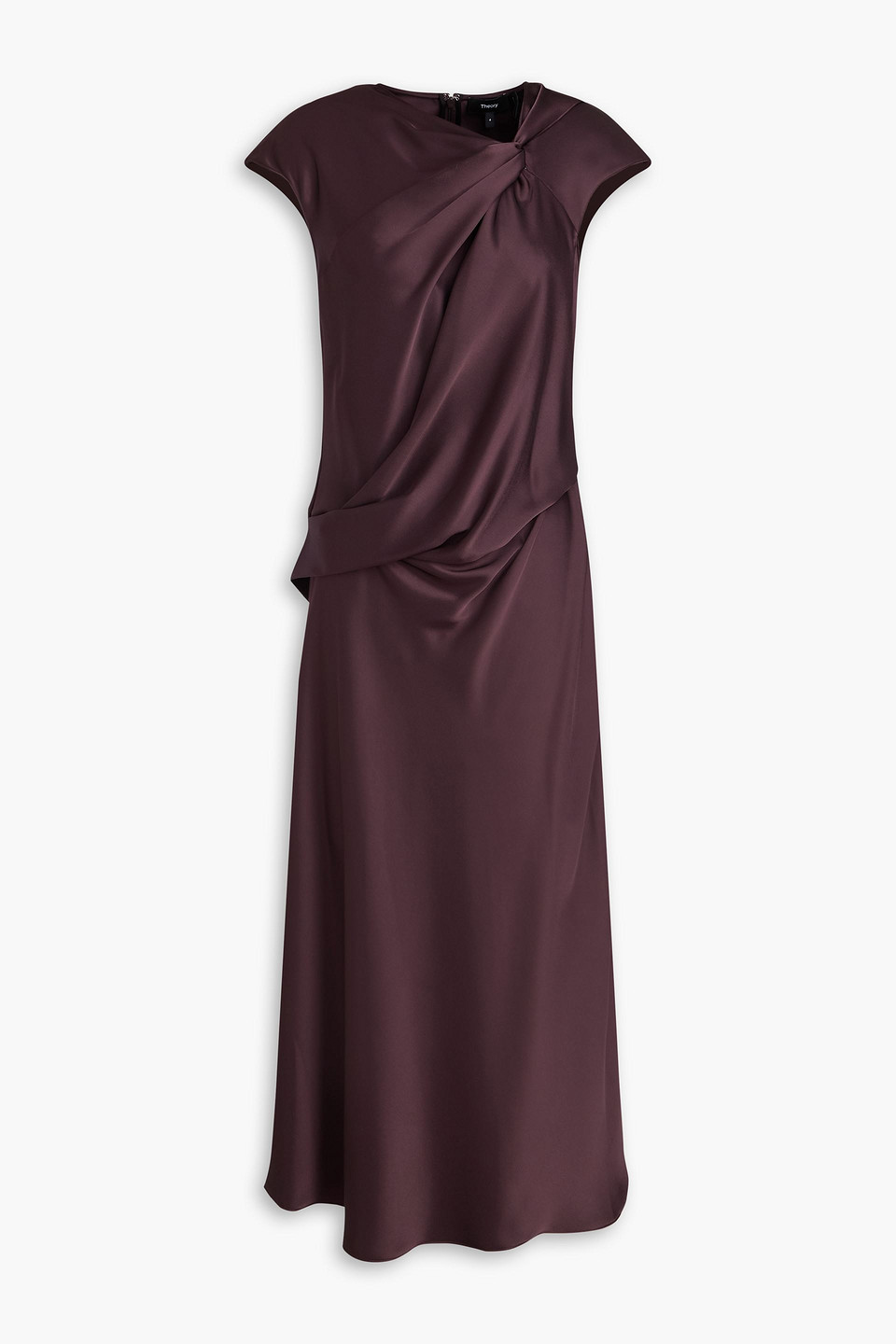 Twisted satin-crepe midi dress - Purple - US 12