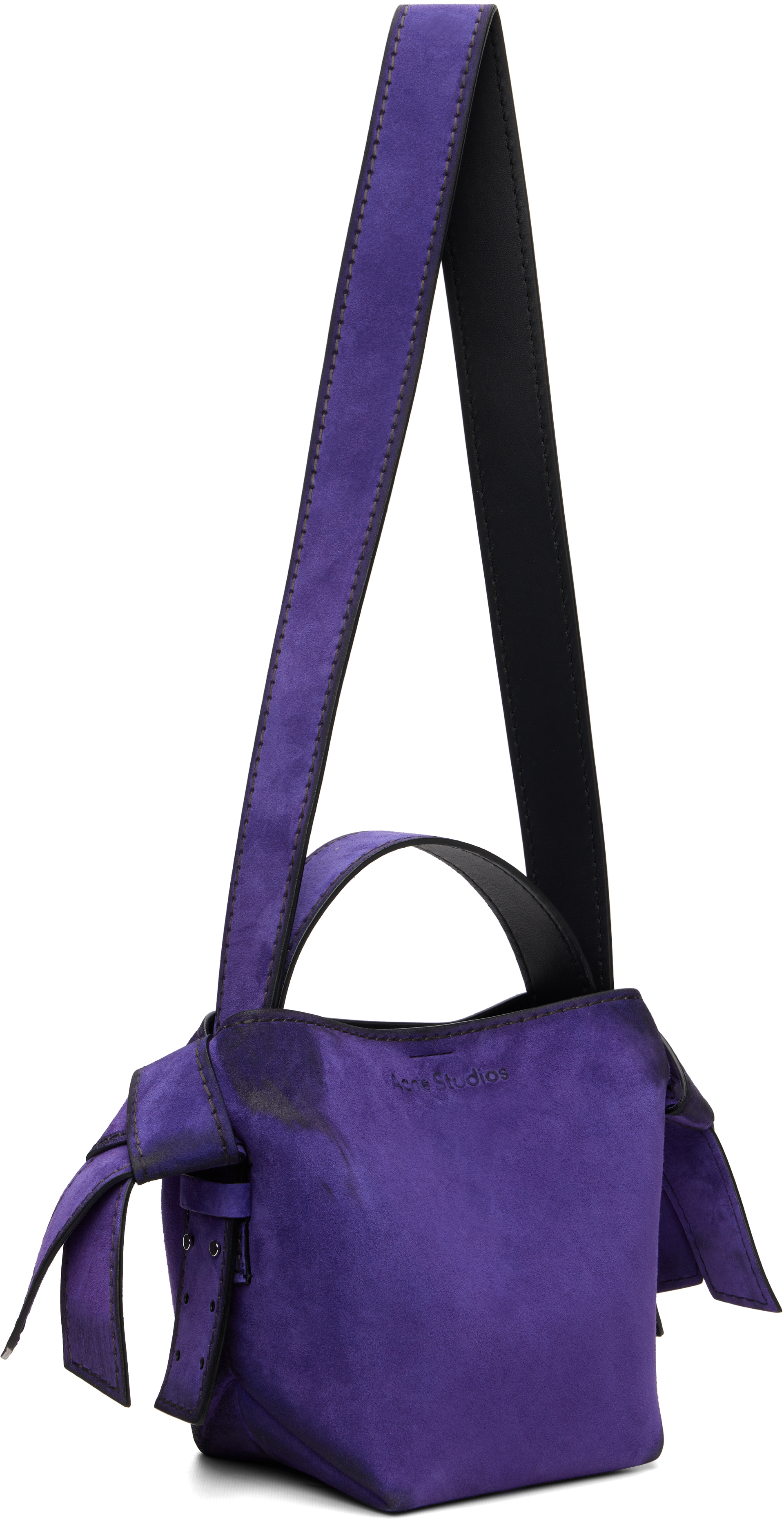 Purple Musubi Mini Suede Crossbody Bag