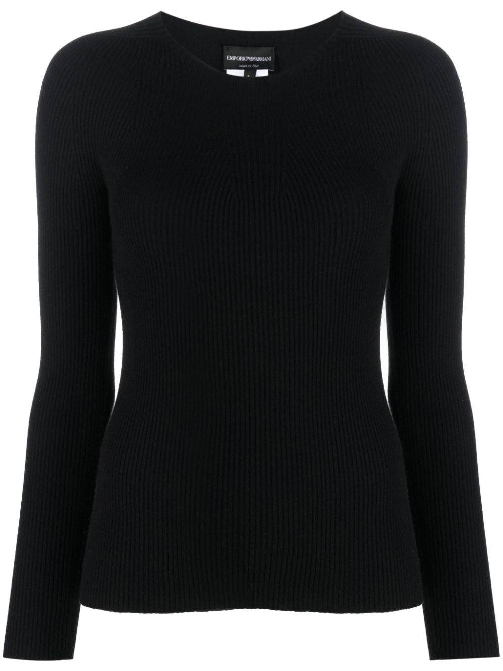 Seamless ribbed-knit jumper - Black