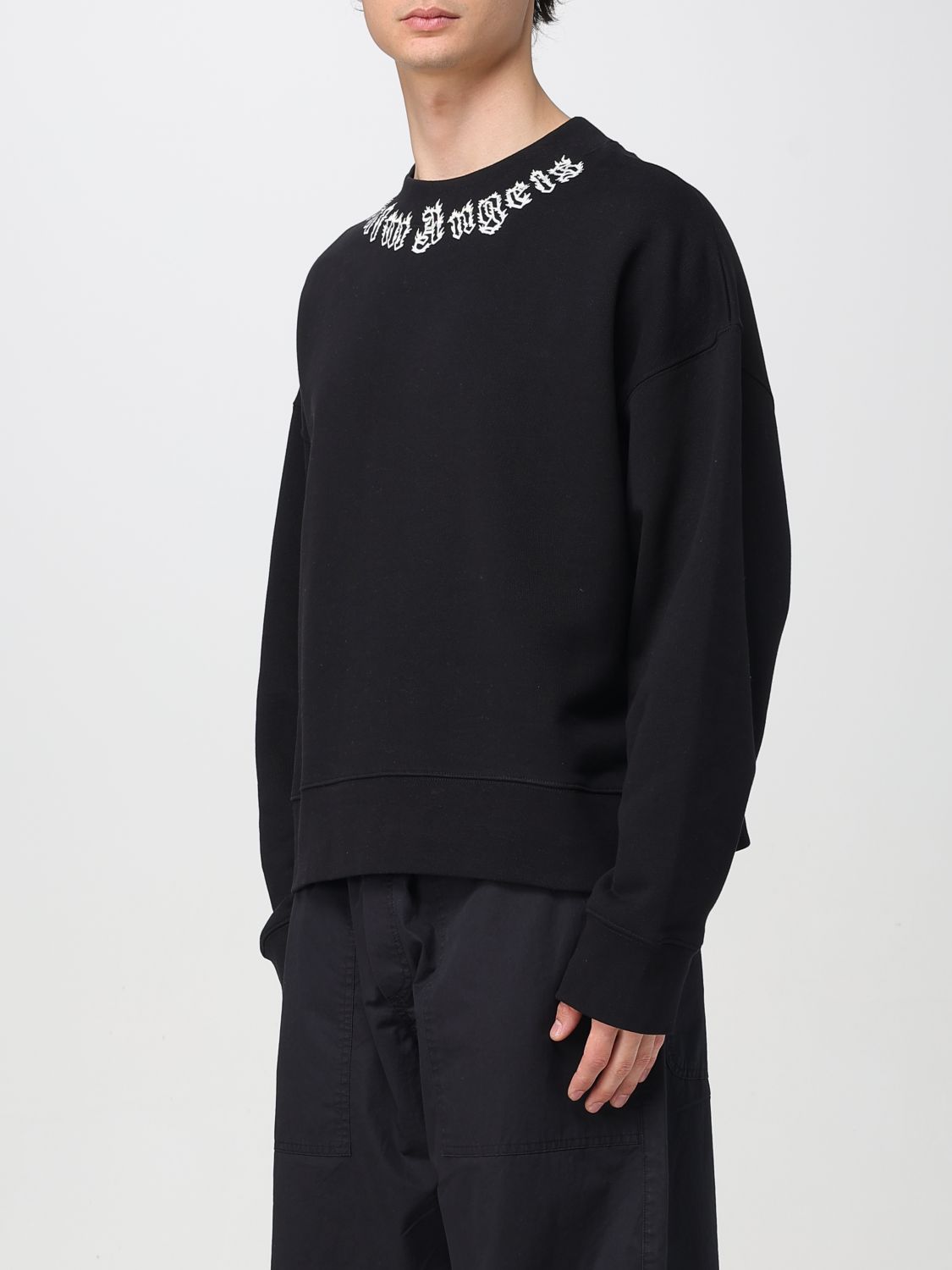 Logo-print cotton sweatshirt - Black
