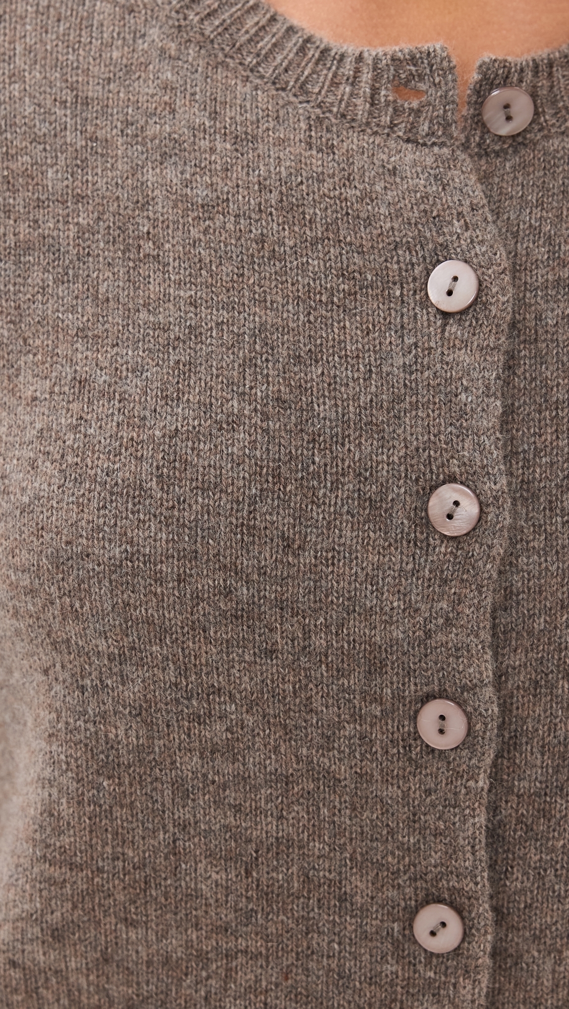 Clara Cashmere Crew Cardigan Cocoa