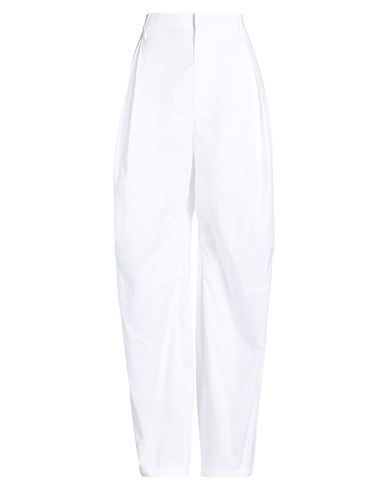 Woman Pants White Size 6 Cotton, Elastomultiester