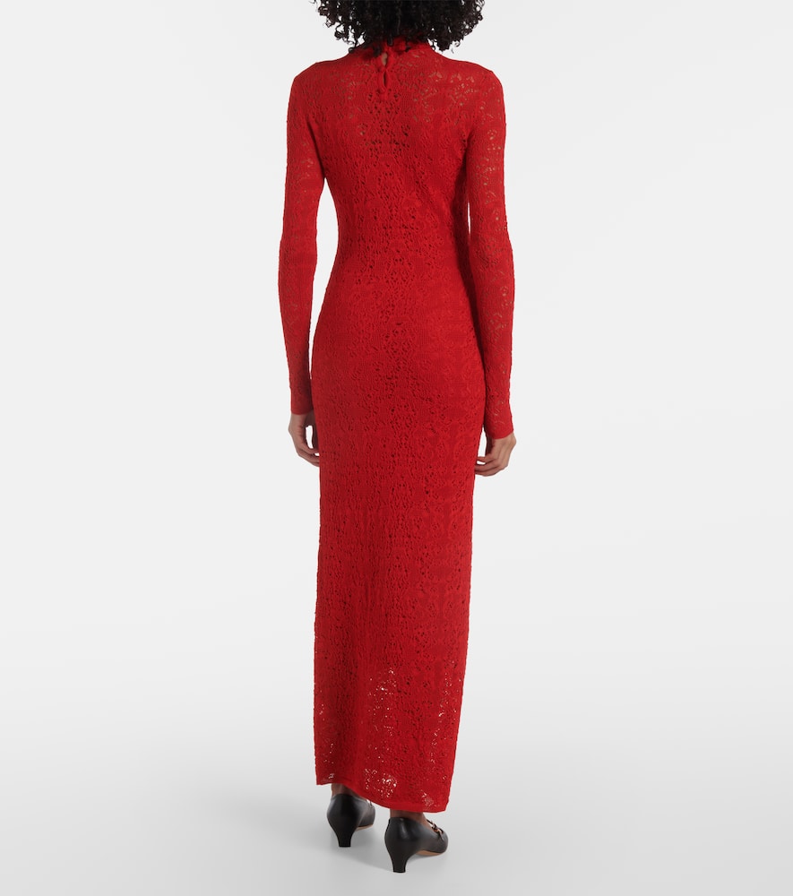 Lethe pointelle wool and silk maxi dress