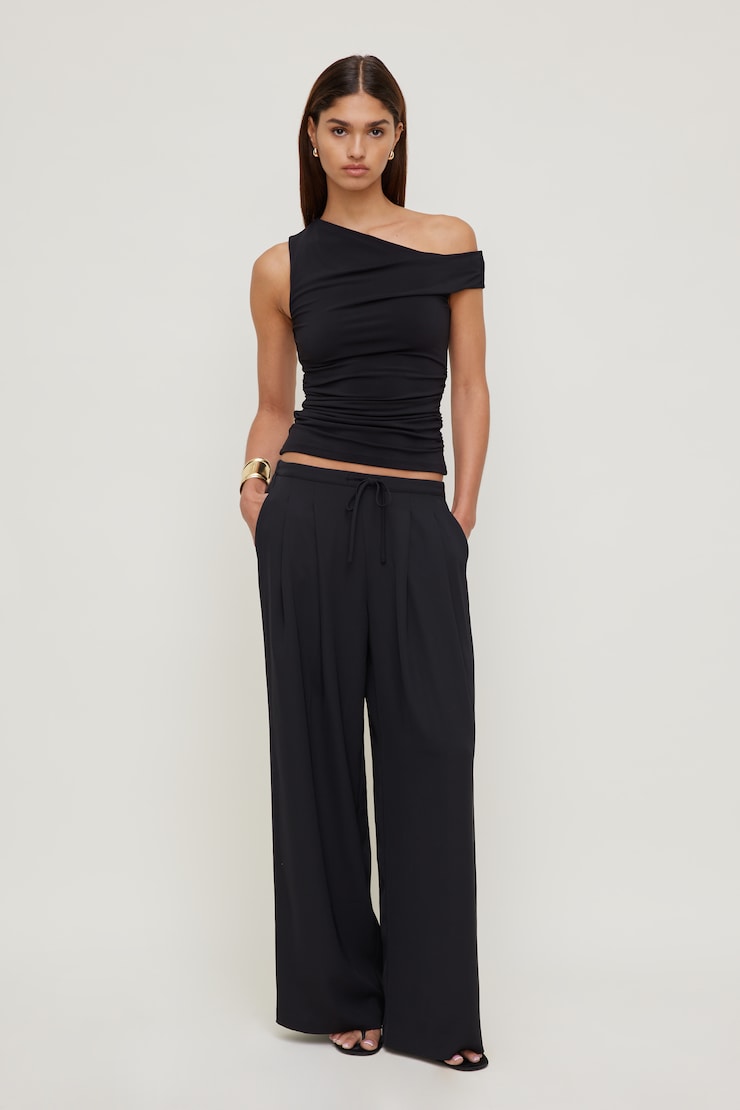 Sculpt Off Shoulder Top - Black - Women Clothing