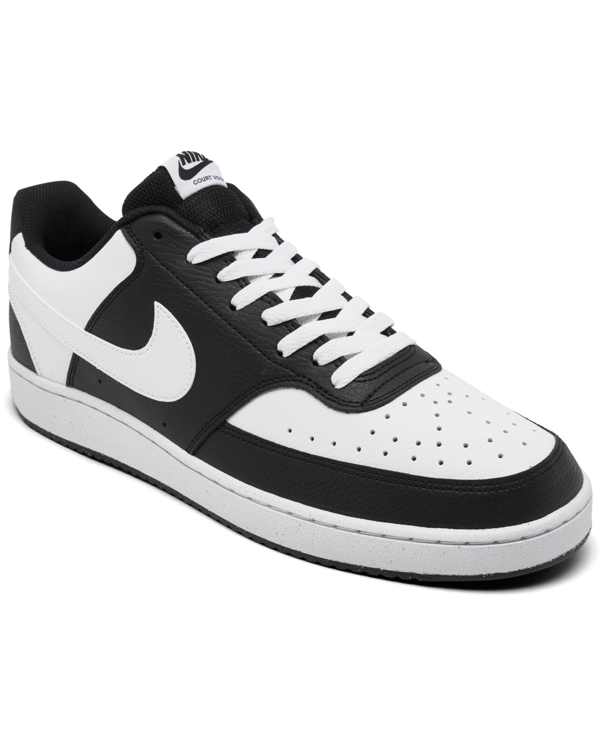 Men's Court Vision Low Casual Sneakers from Finish Line - Black/White
