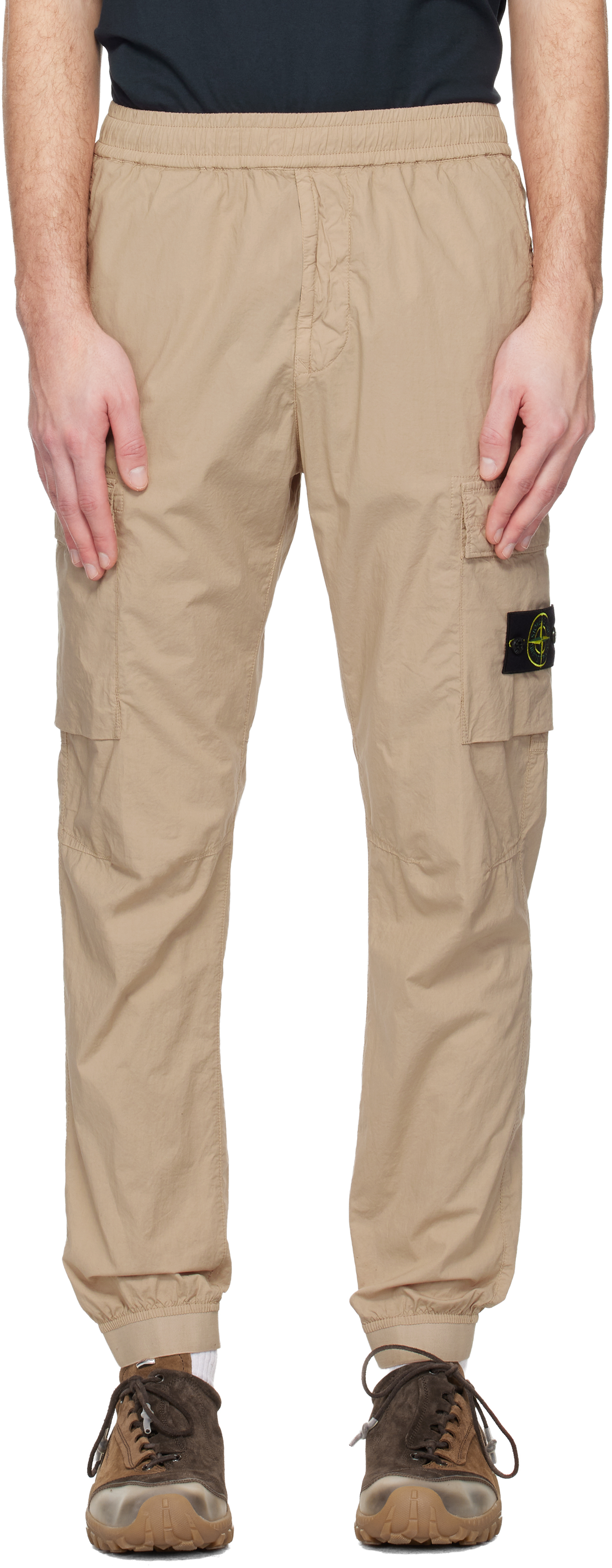 Beige 3100031 Stretch Cotton Tela 'Paracadute' Cargo Pants