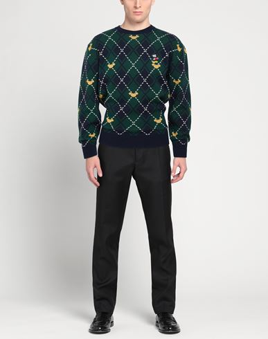 Man Sweater Green Size L Merino Wool, Viscose, Polyamide, Cashmere