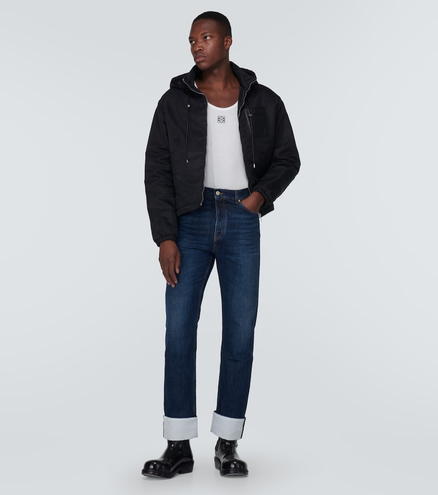 Fisherman straight turn-up jeans