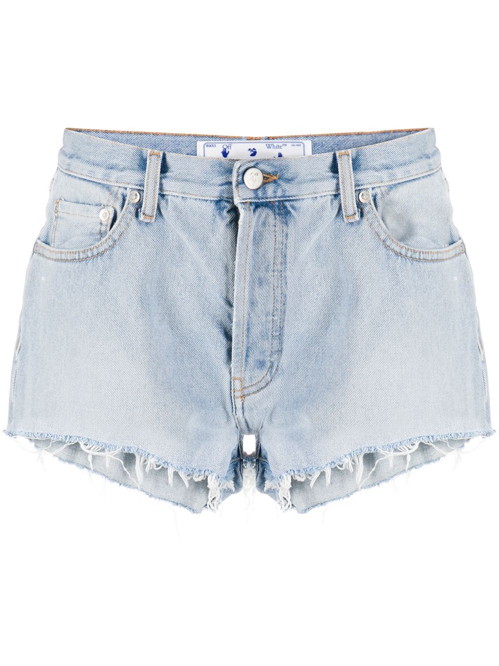Logo print denim shorts - 4045 LIGHT BLUE BLUE