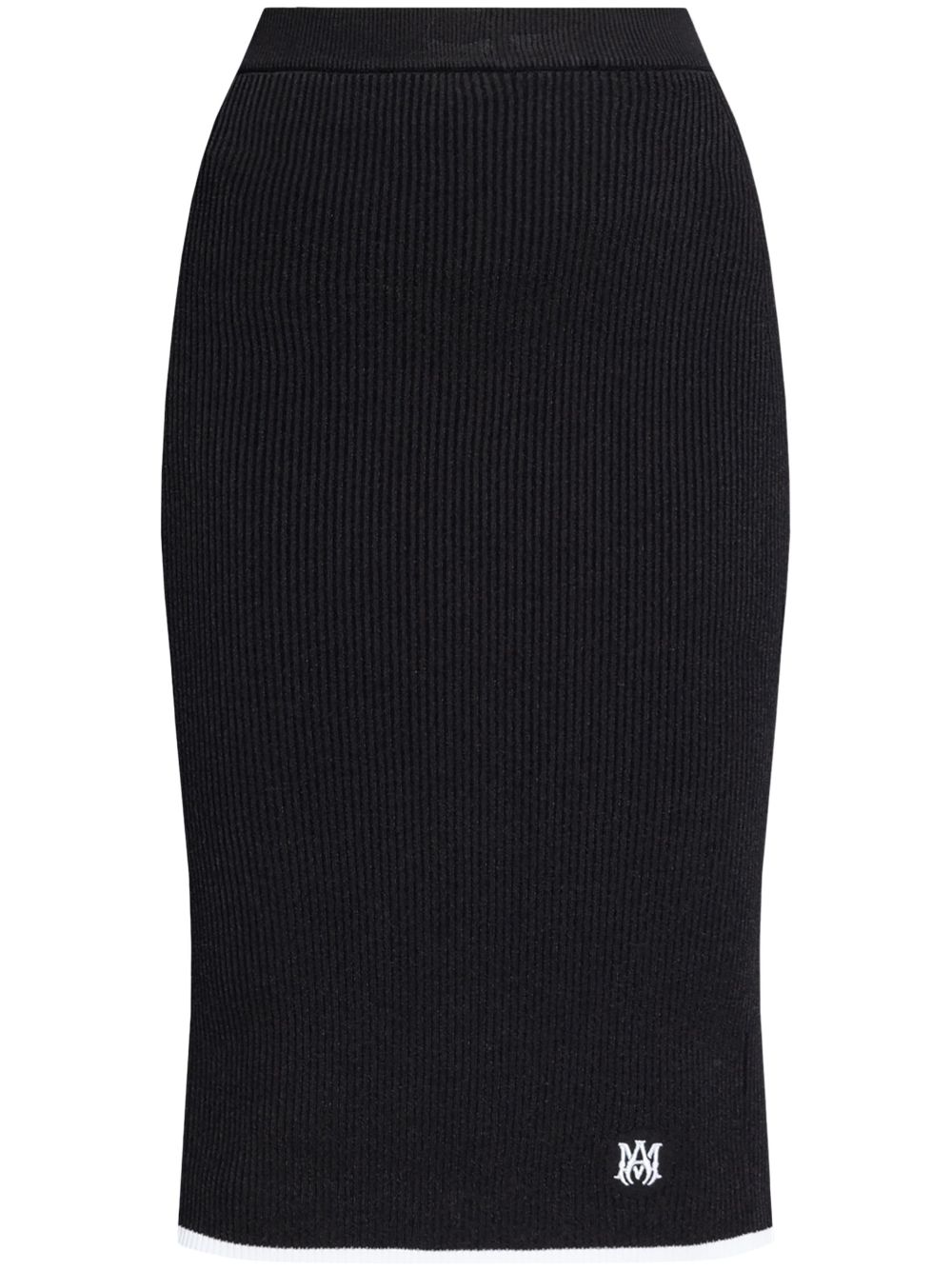 Ma logo-embroidered midi skirt - Black