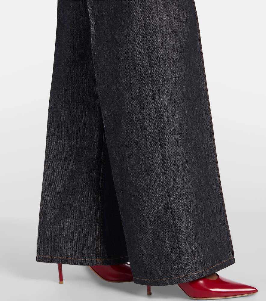 Mid-rise wide-leg jeans