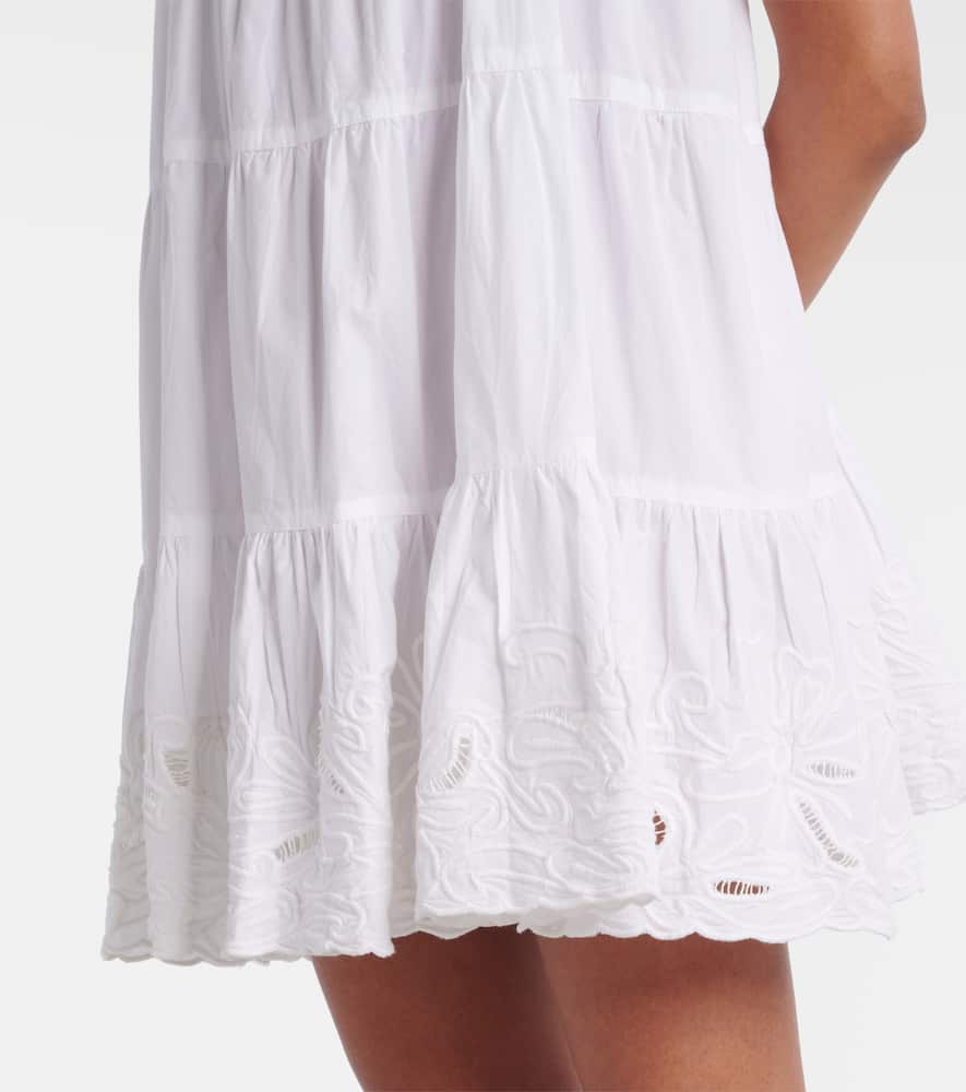 Embroidered cotton poplin slip dress