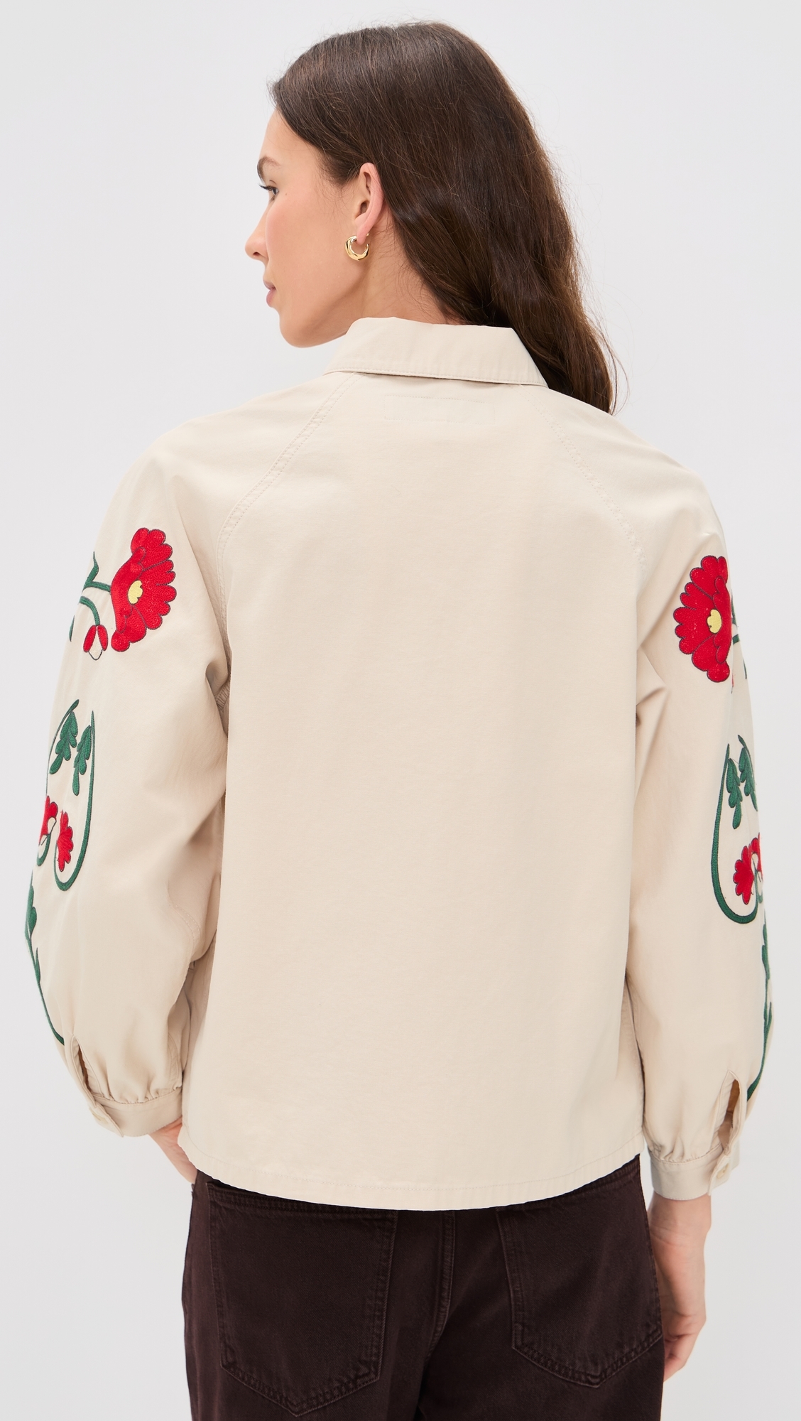 The Western Embroidered Commodore Jacket Cream