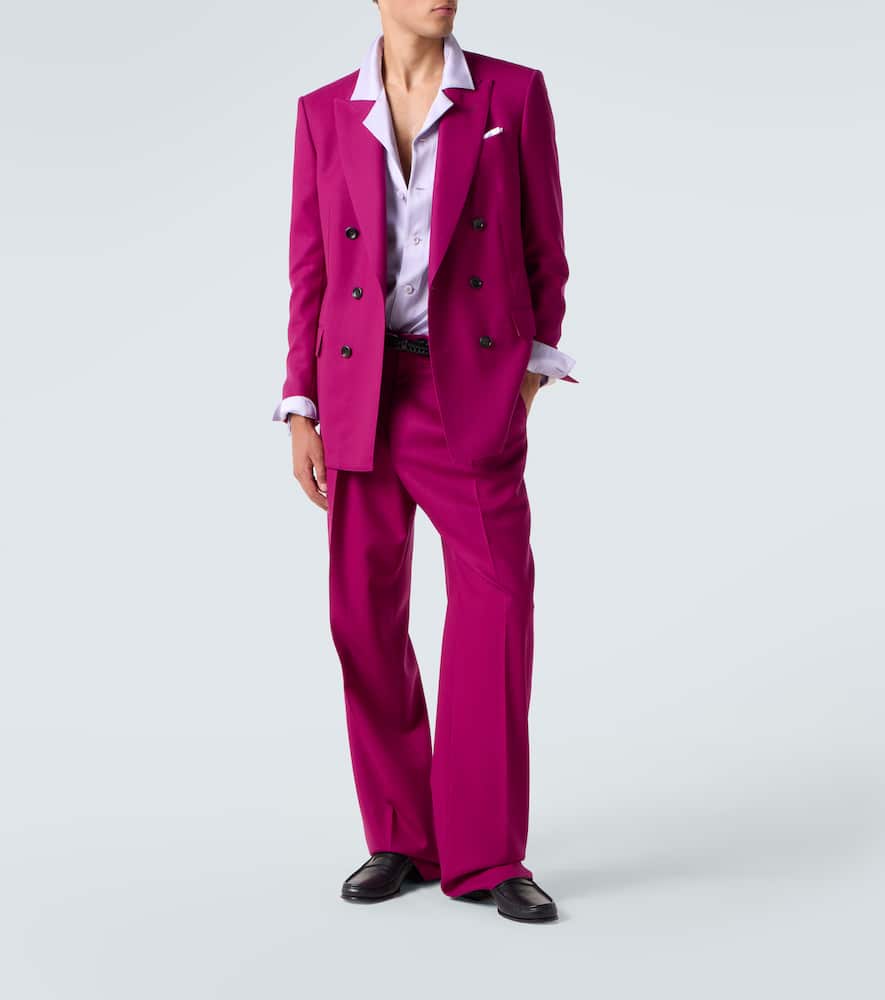 Wool twill suit pants