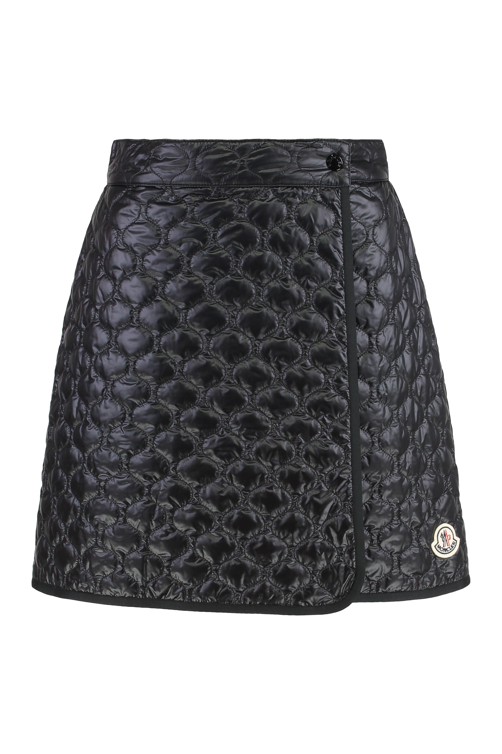 Quilted Padded Webbing-trimmed Shell Mini Skirt