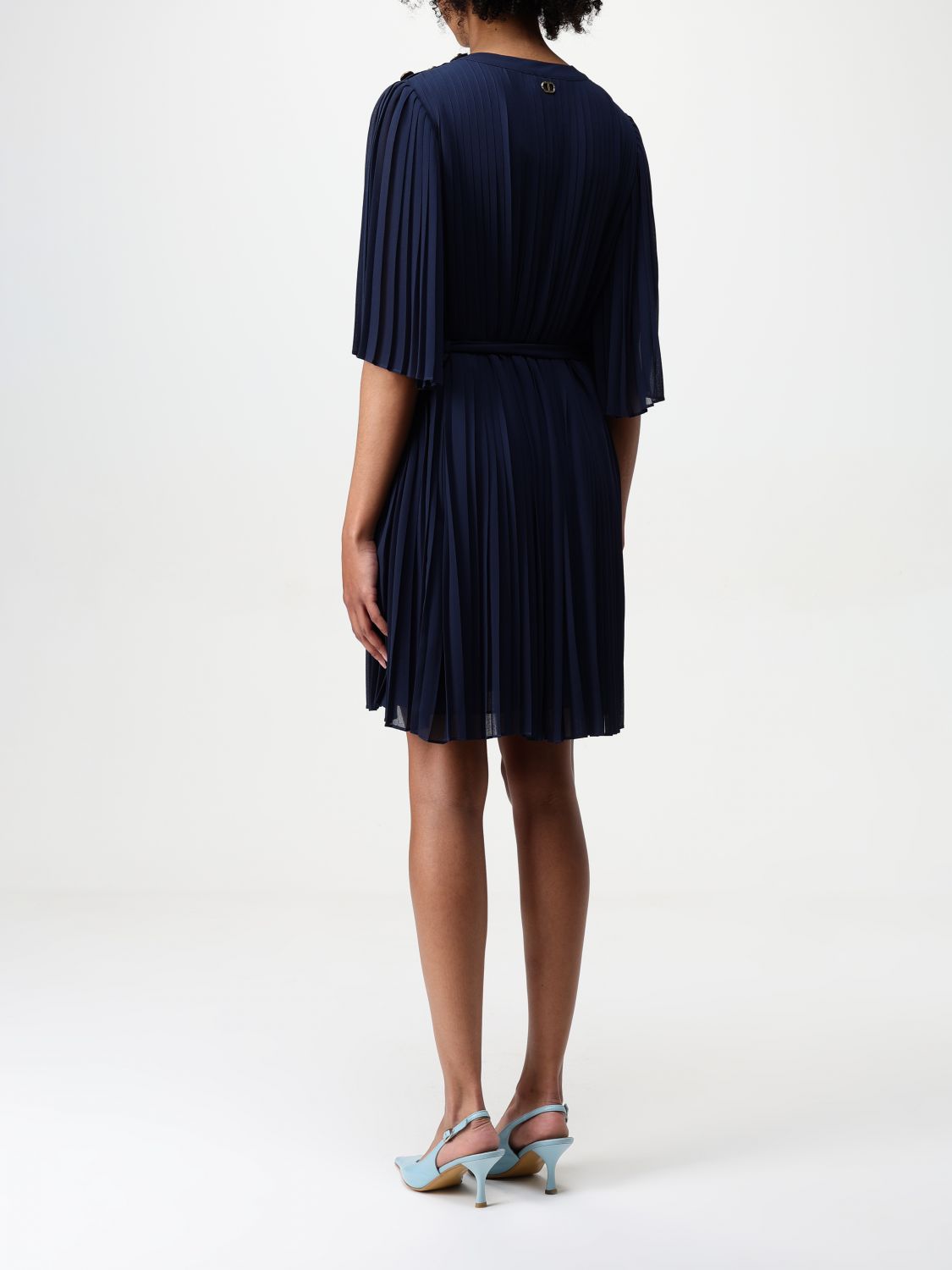 Pleated mini dress - Blue