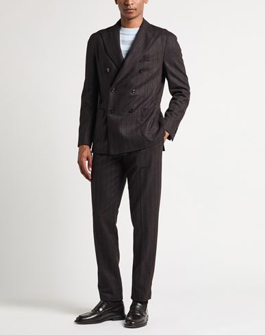 Man Suit Dark brown Size 36 Virgin Wool
