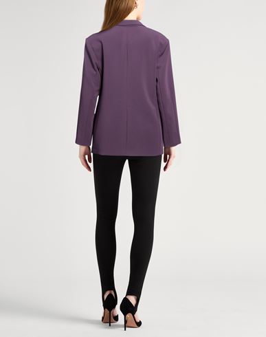 Woman Blazer Purple Size 10 Polyester, Elastane