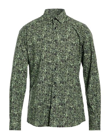 Man Shirt Light green Size 15 Cotton