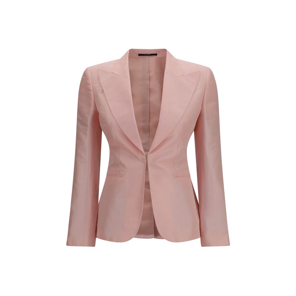 Silk Faille Blazer — Pink