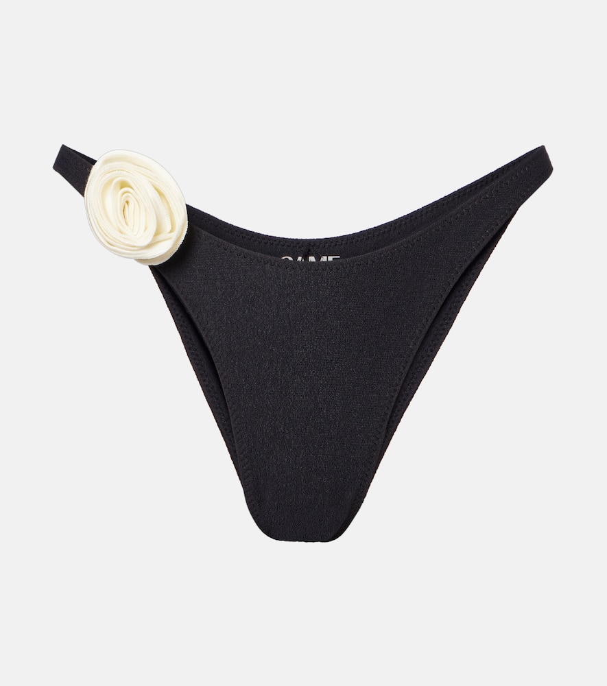 Rosette floral-appliqué bikini bottoms