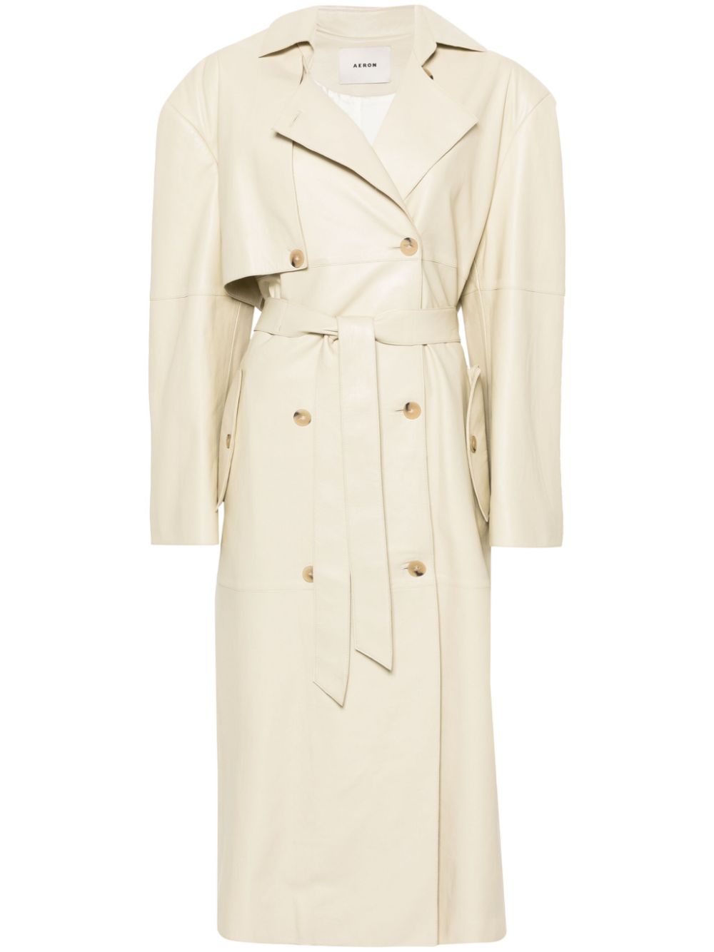 Peggy leather trench coat - Neutrals