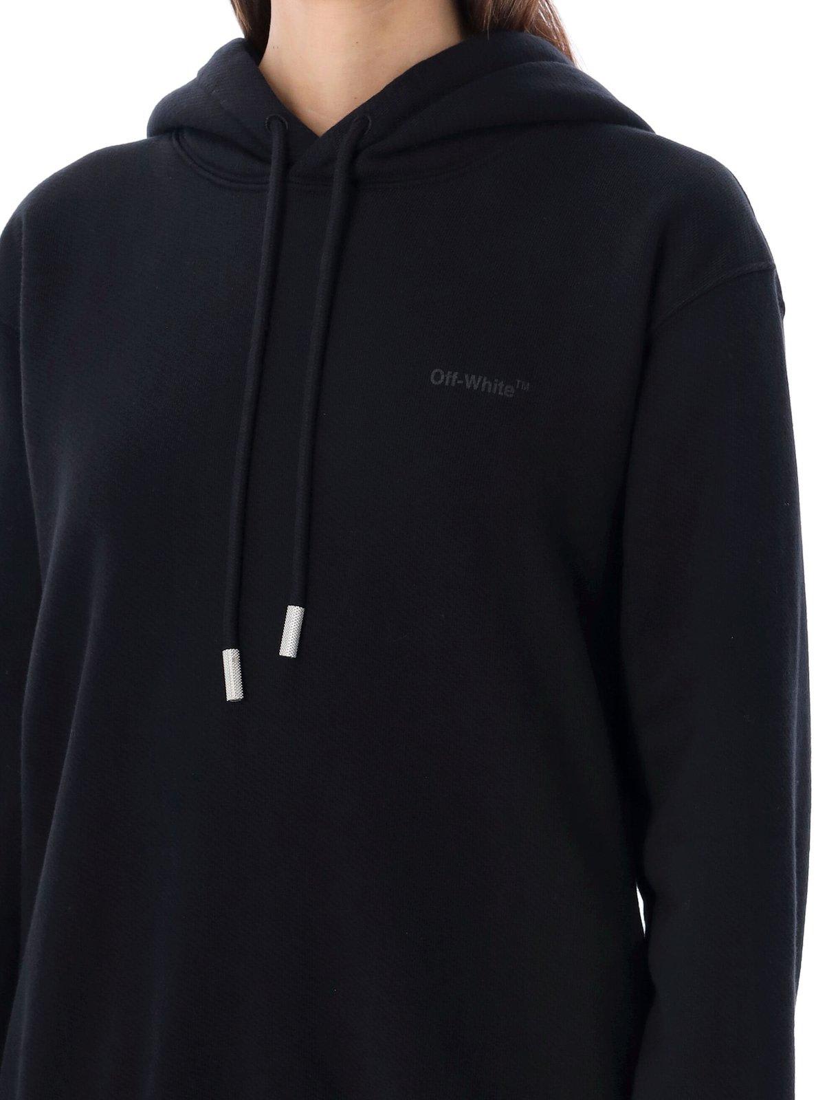 Diag Printed Drawstring Hoodie
