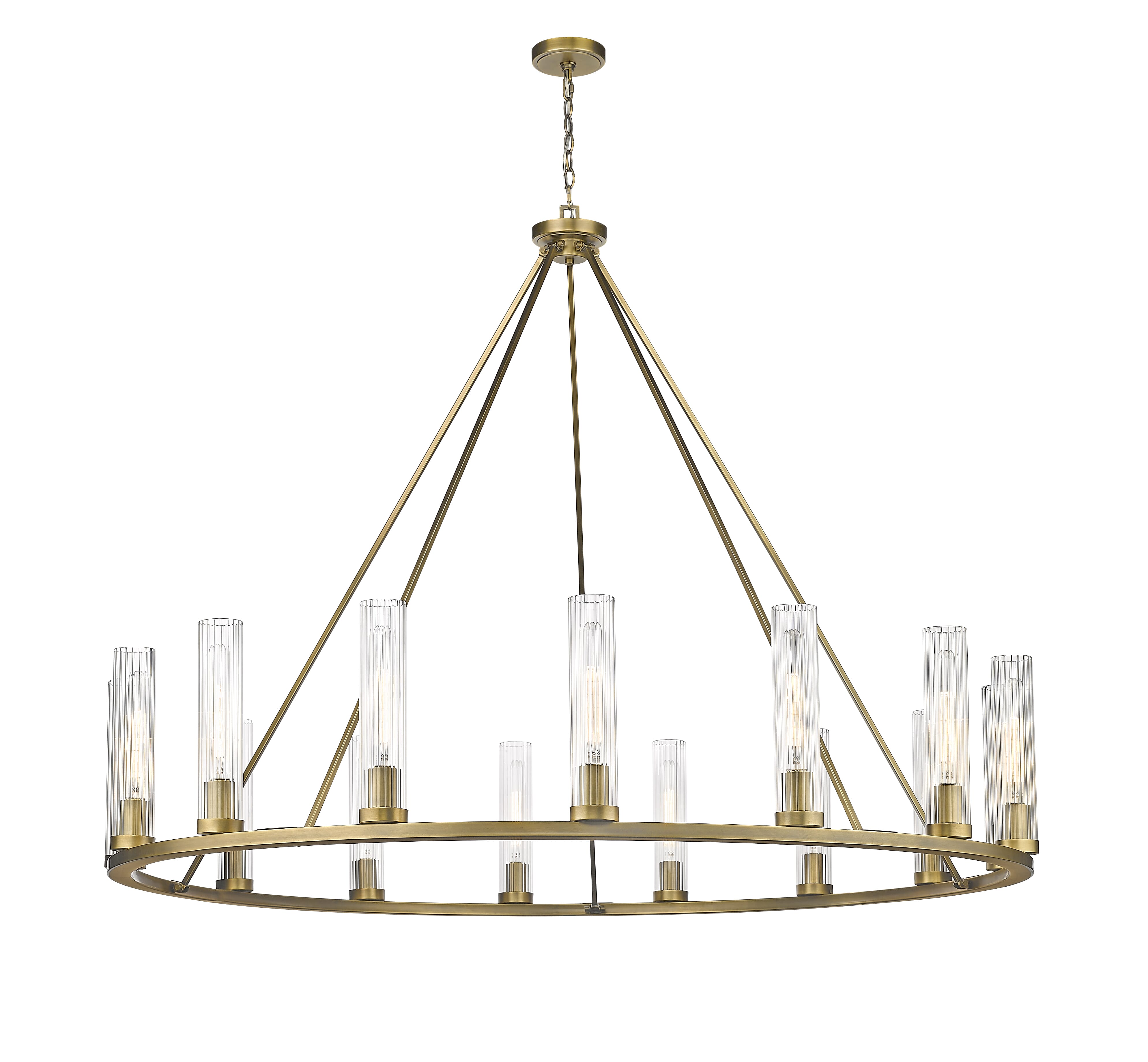 Beau 15-Light Chandelier In Rubbed Bra