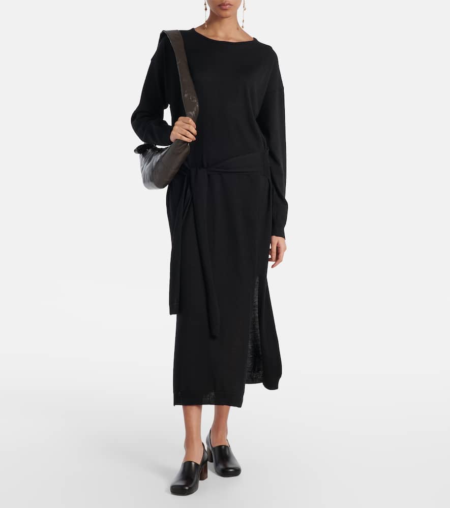 Belted sweater dress