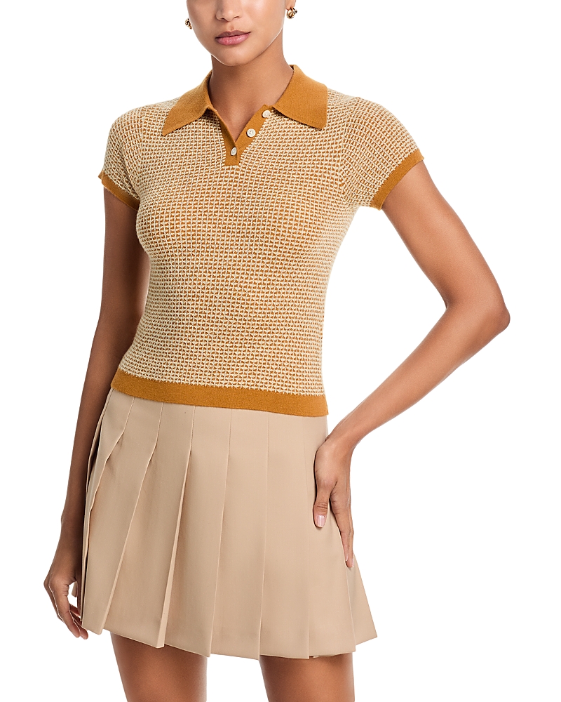 Pique Polo Cashmere Top