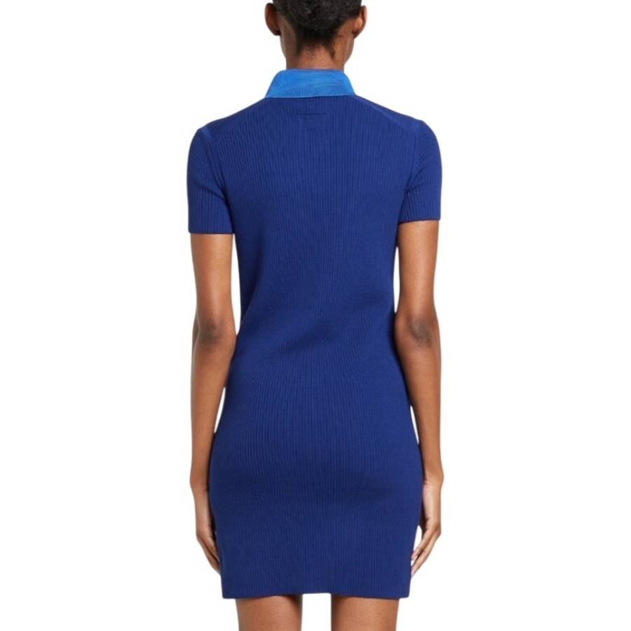 Blue Short-Sleeved Polo Dress