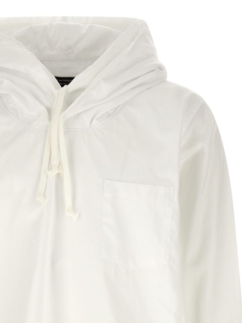 White Double Layer Hoodie
