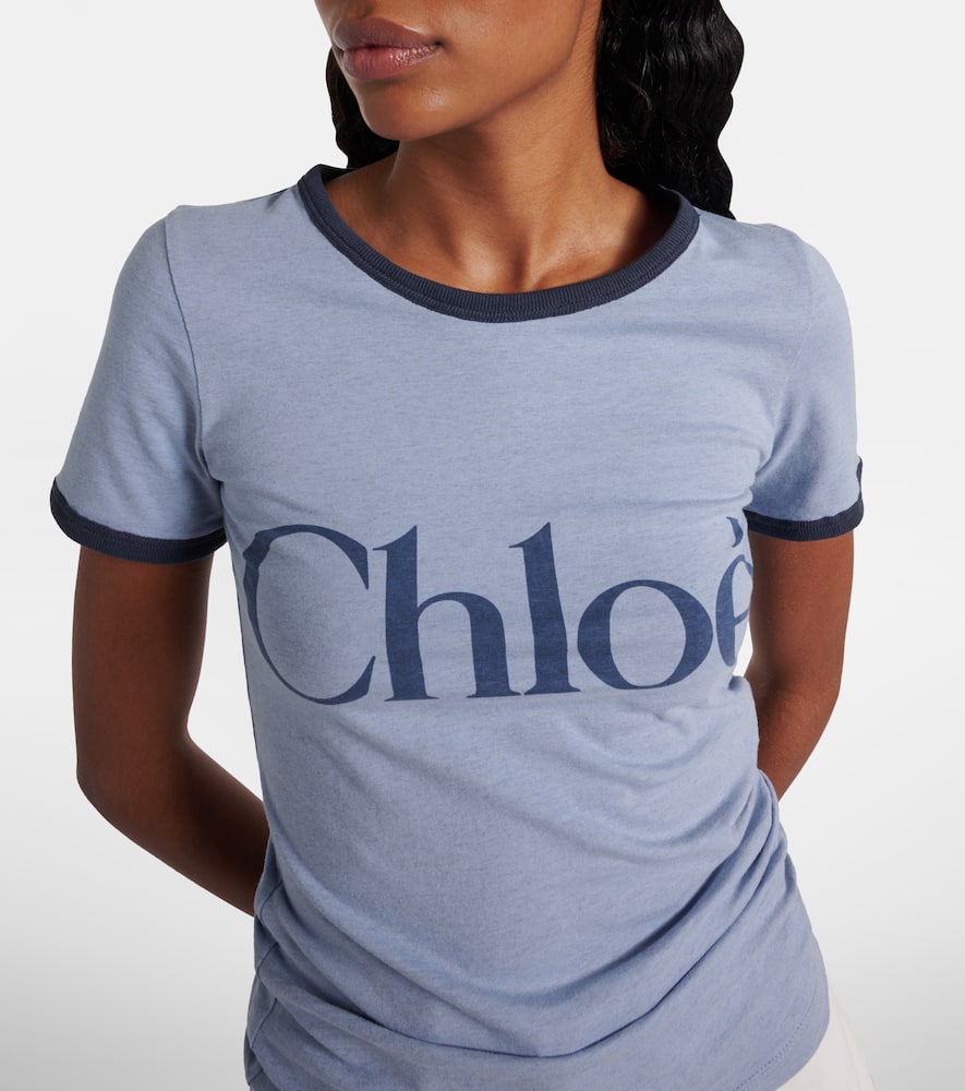 Chloé Logo cotton-blend jersey T-shirt