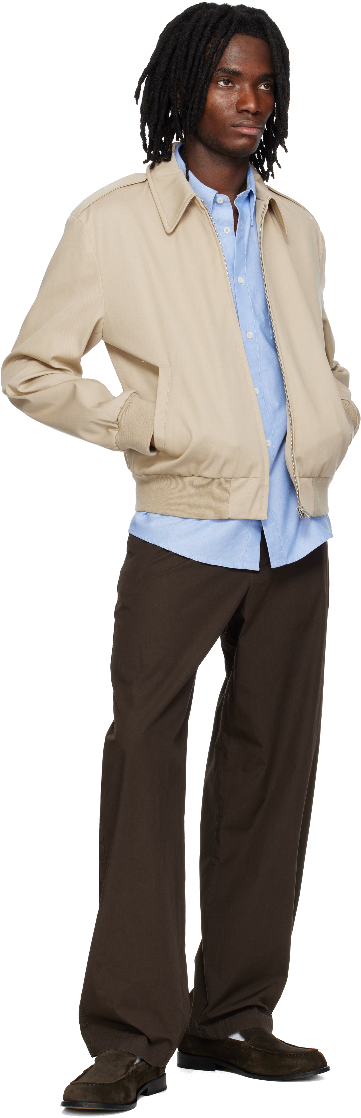 Beige Miles Bomber Jacket